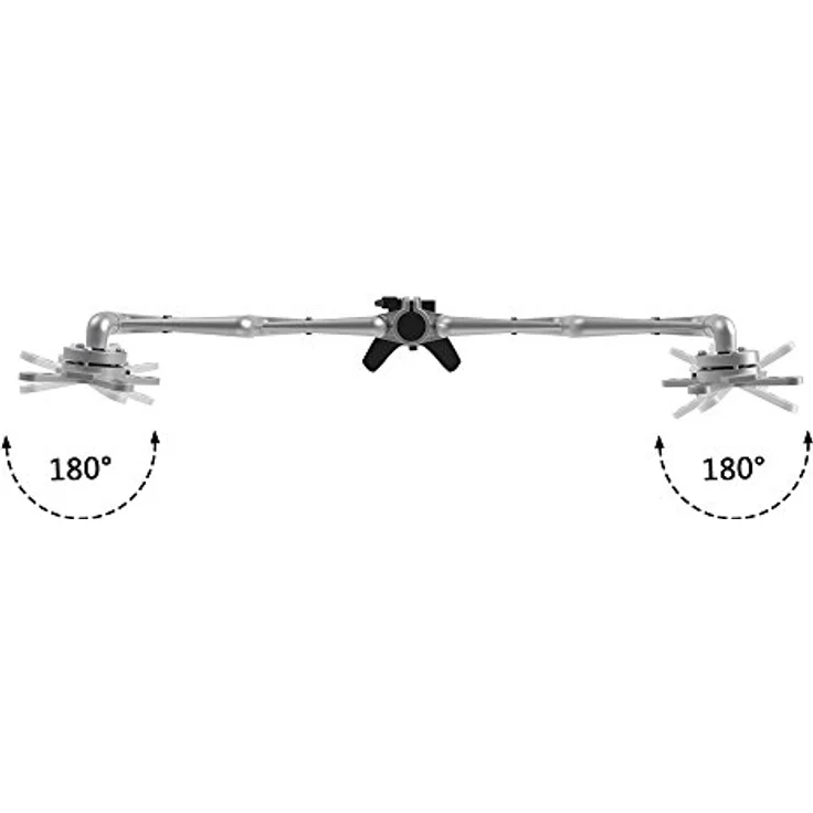 PureMounts PM-STYLE-DM-23D Schreibtisch Halterung für 2 Monitore bis 69cm (27 Zoll), schwenkbar, neigbar, drehbar VESA 100, Armlänge: 2x32cm – Bild 5