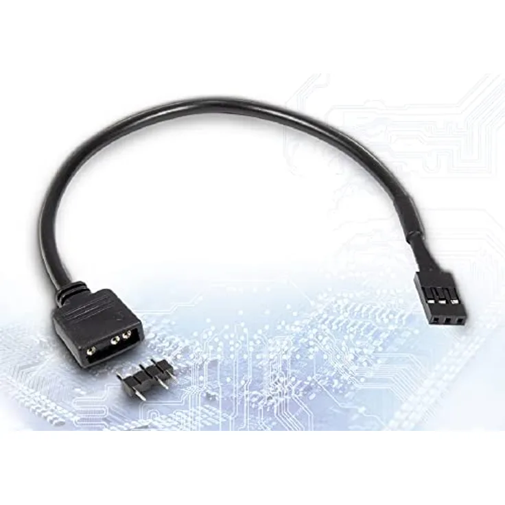 Inter-Tech Adapter 1x 3pin 5V RGB auf 1x VDG-Anschluss, 20cm