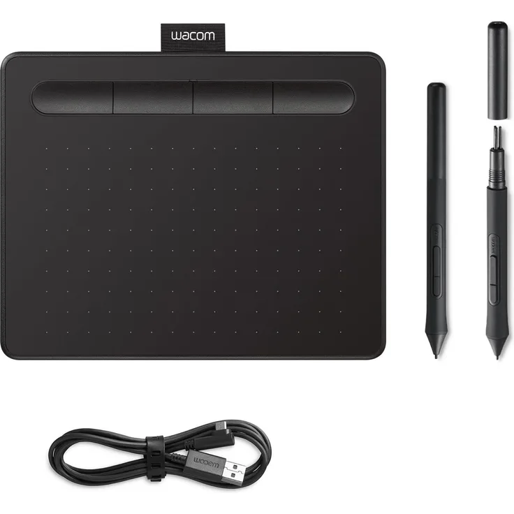 Wacom Intuos S Stifttablet, inkl. Pen 4K ohne Batterie, 4 konfigurierbare Expresskeys