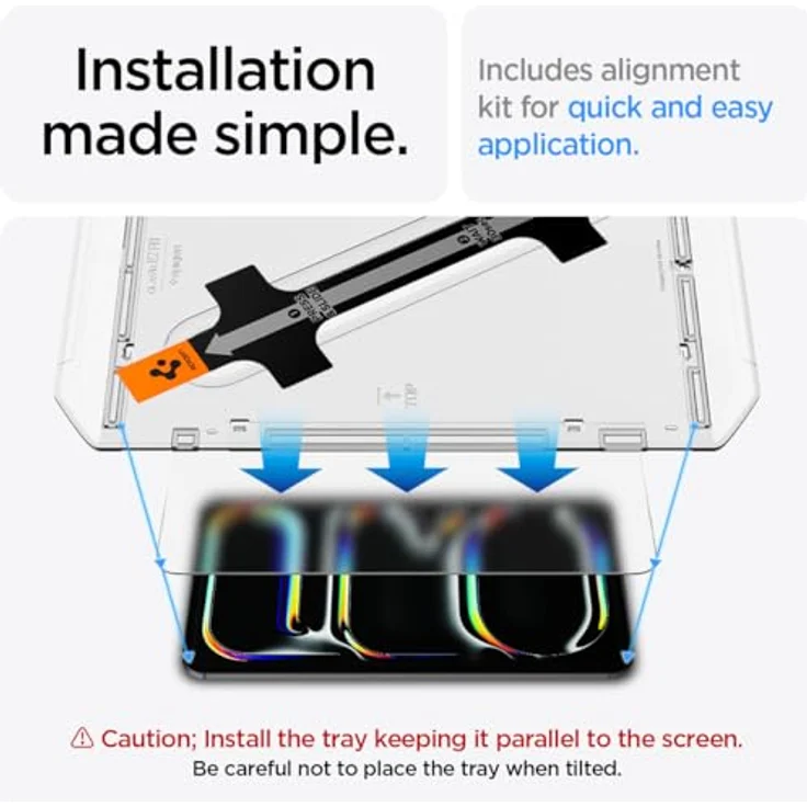 Spigen PaperTouch EZ Fit kompatibel mit iPad Pro 11 Zoll M4 (2024), 5. Generation, Papier Textur, Matt, Installationsschablone, 9H Härte, Tablet-Displayschutzfolie, Spigen – Bild 4