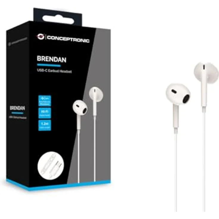 Conceptronic Headset mit Ohrhörer, USB-C Anschluss, integriertes Mikrofon, ergonomisches Design – Bild 2