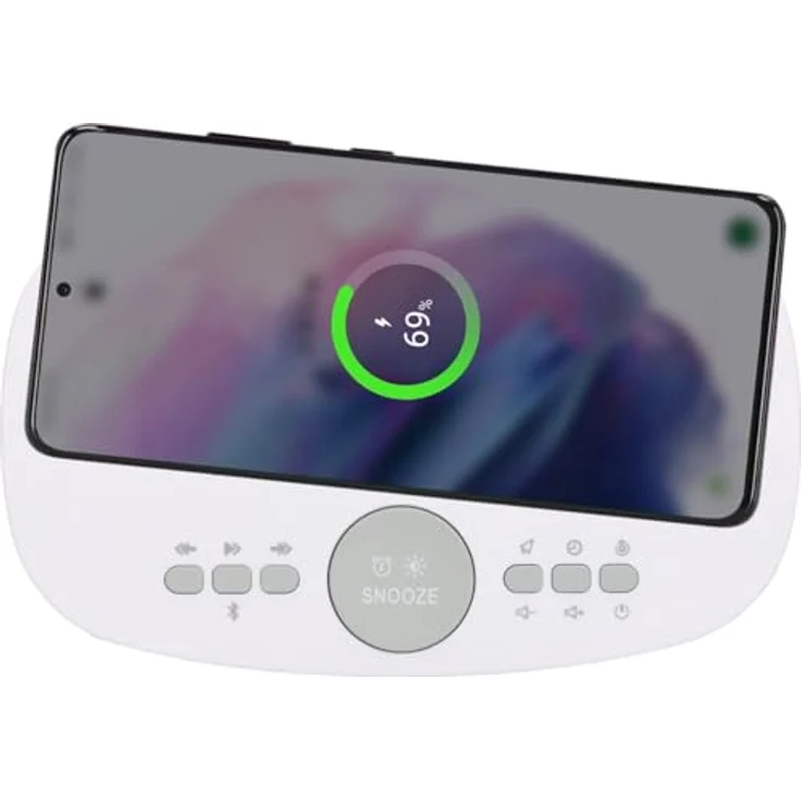 AIC AIC 28 BT, Radiowecker mit Bluetooth, USB, induktivem Laden und weißem LED-Display – Bild 2