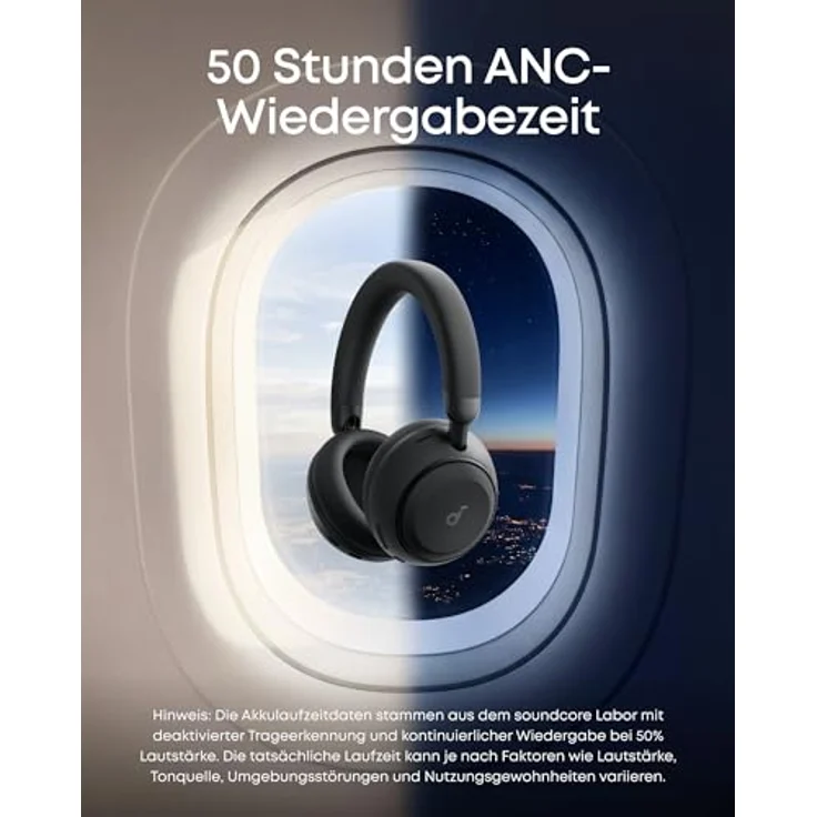 soundcore Space 2 by Anker, Noise Cancelling Kopfhörer mit 50h Akku, LDAC Hi-Res Audio, Bluetooth 6.1, Nap-Modus und Trageerkennung – Bild 5