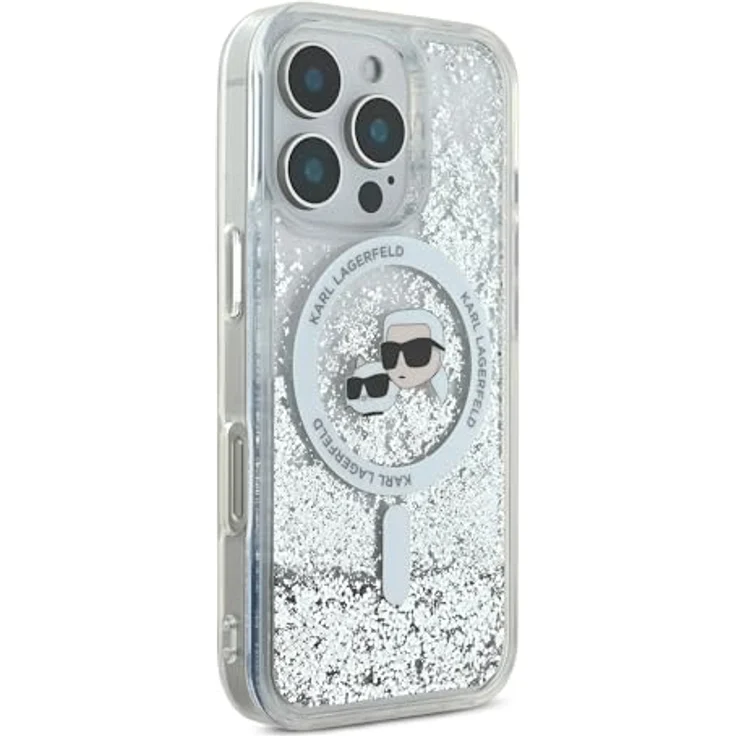 CG MOBILE Karl Lagerfeld Magsafe Liquid Glitter Hard Case für iPhone 16 Pro - Transparent – Bild 3