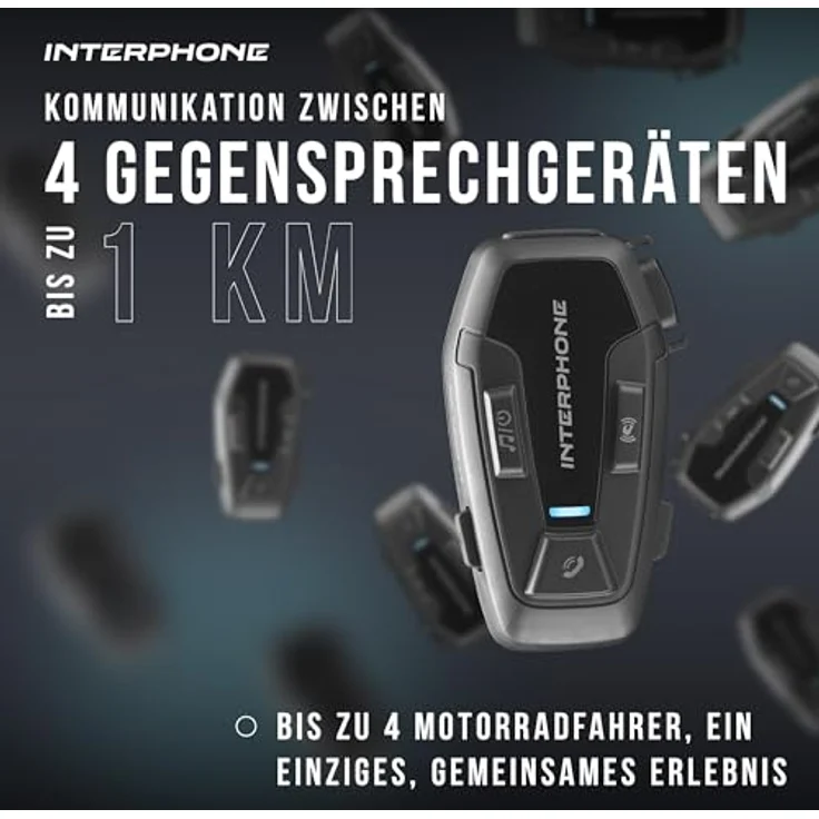 Interphone U-COM 7R, Helmkommunikationssystem mit Bluetooth 5.2, 15 h aktive Gesprächszeit, schwarz – Bild 4