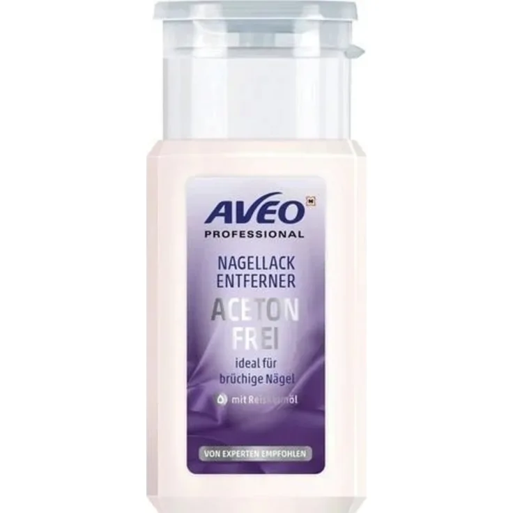 AVEO Professional Nagellackentferner 125 ml – Acetonfrei mit Pumpe, schnelle & schonende Entfernung für gepflegte Nägel