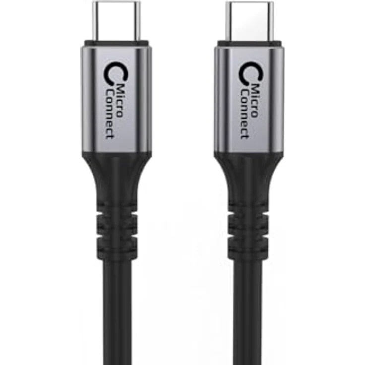 MicroConnect USB-C-Kabel 4 m, 100 W, 20 Gbit/s, USB 3.2 Gen 2, Schwarz – Bild 2