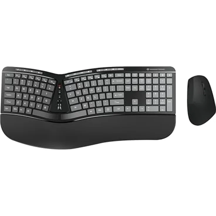Conceptronic ORAZIO02US Ergo Kabelloses ergonomisches Tastatur- und Maus-Set, QWERTY EN (US) mit geteiltem Tastaturlayout und integriertem Scrollrad - Preisvergleich