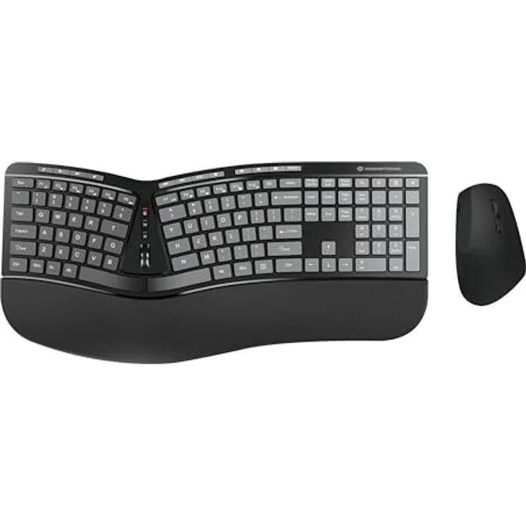 Conceptronic ORAZIO02US Ergo Kabelloses ergonomisches Tastatur- und Maus-Set, QWERTY EN (US) mit geteiltem Tastaturlayout und integriertem Scrollrad - Preisvergleich – Bild 1
