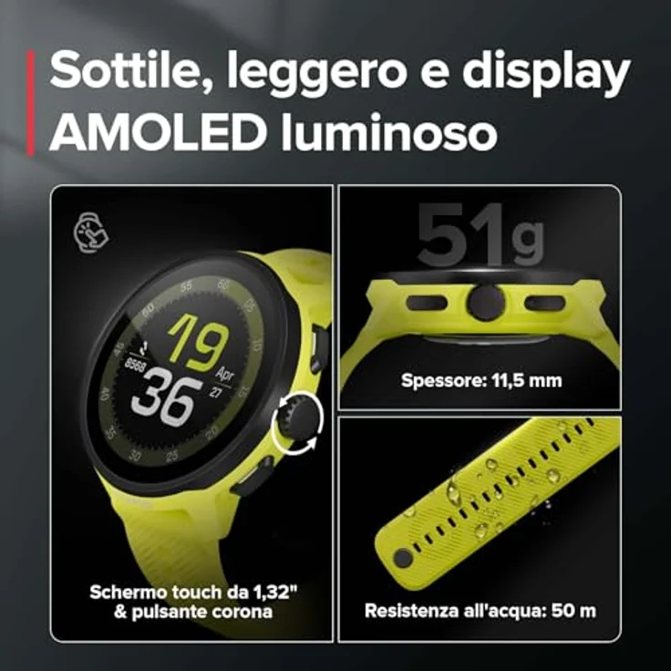 Suunto Run, Sportuhr in Limonengelb mit glasfaserverstärktem Gehäuse, Bluetooth 5.1 und 12 Tagen Akkulaufzeit – Bild 2
