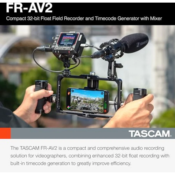 Tascam FR-AV2, 2-Kanal Feldrecorder mit 192 kHz Aufnahme, Bluetooth-Monitoring und XLR/TRS Eingängen – Bild 2