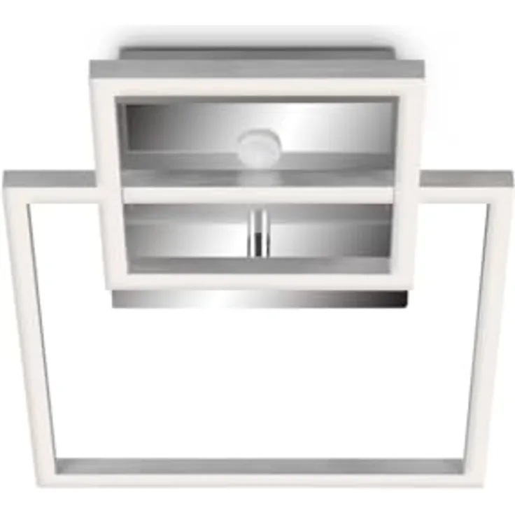 TELEFUNKEN LED Deckenleuchte mit Bewegungsmelder, Dauerlichtfunktion, warmweiße Lichtfarbe, 20 Watt, 1.500 Lumen, Chrom/Aluminiumfarbig