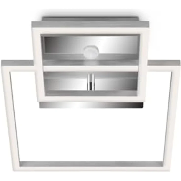 TELEFUNKEN LED Deckenleuchte mit Bewegungsmelder, Dauerlichtfunktion, warmweiße Lichtfarbe, 20 Watt, 1.500 Lumen, Chrom/Aluminiumfarbig – Bild 1