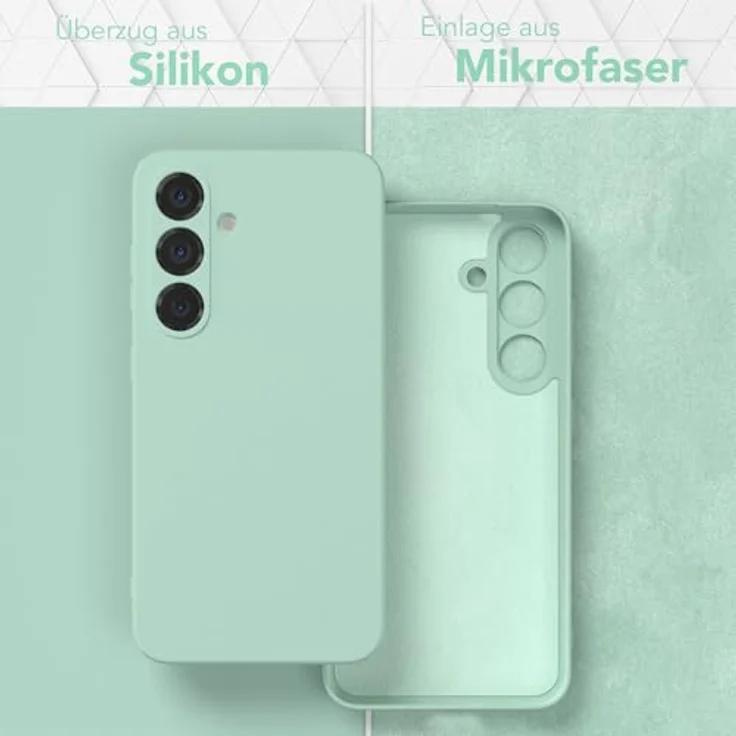 EAZY CASE Silikonhülle für Galaxy S25, stoßfestes TPU Case mit Kameraschutz, pastell mintgrün, dünn und leicht, kratzresistent, kabelloses Laden kompatibel – Bild 3
