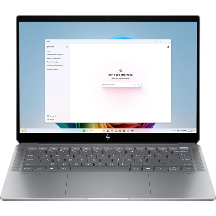 HP OmniBook Ultra 14-fd0099ng, 14" Notebook mit 32 GB RAM, Marvell Armada 375, Silber