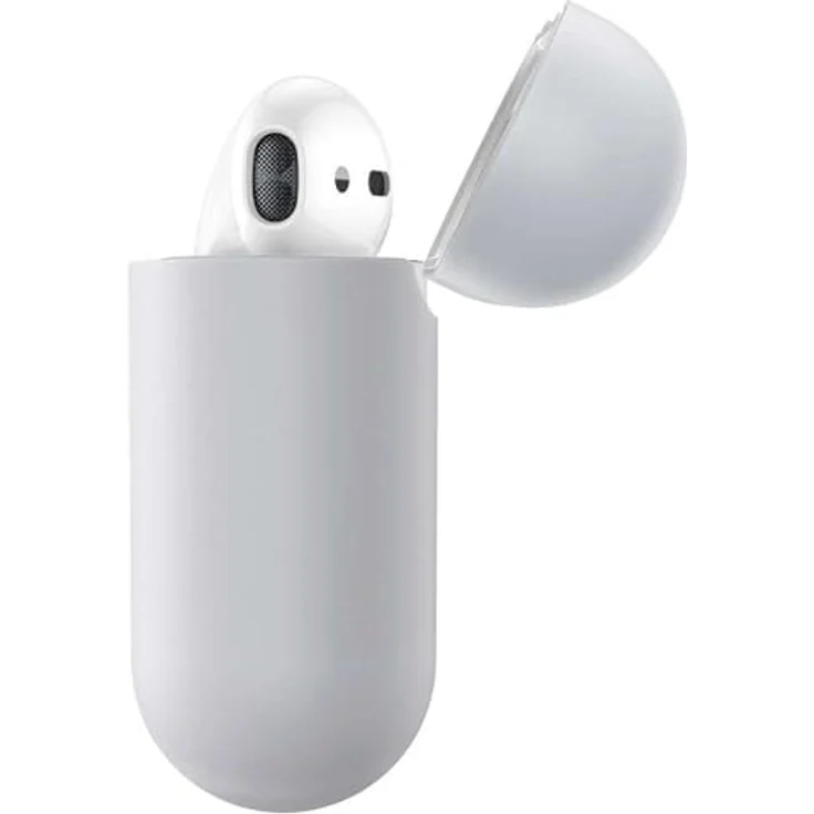 Baseus Ultra Thin Silica für AirPods 1 & 2 kompatible Kopfhörer Schutzhülle Grau - Weiß mit Ultra Slim Silica Gel Beschichtung Stoßfest Staubdicht Weiche und Flexible Ohrstöpsel – Bild 3