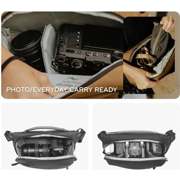 Peak Design Everyday Sling 6L, Kameratasche aus 400D-Nylon-Canvas für spiegellose Kameras und Tablets, schwarz – Bild 5