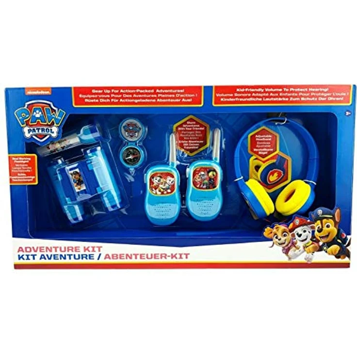 eKids PW-V302 Paw Patrol Abenteuer-Set Kinder-Kopfhörer mit Kompass, Taschenlampe, Fernglas, Walkie-Talkies – Bild 2