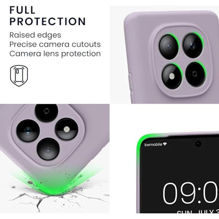 kwmobile Handyhülle für Xiaomi Redmi Note 15 4G / 5G & Poco M8 5G, weiche Silikon Schutzhülle in Lavendel, flexibel und strapazierfähig – Bild 3