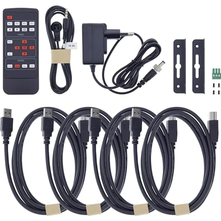 InLine KVM Switch 4-fach, HDMI, 4K@60Hz, Multiviewer mit USB Hub, schwarz – Bild 6