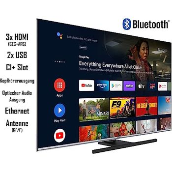 TELEFUNKEN QU50AN900M 50 Zoll QLED Fernseher/Android Smart TV (4K Ultra ...