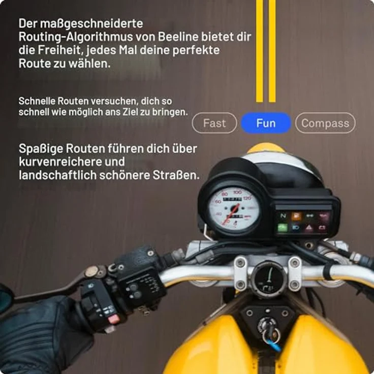 Beeline Moto II Classic Navigationssystem, GPS für Motorräder mit hochauflösendem Farbdisplay und Turn-by-Turn-Navigation – Bild 6