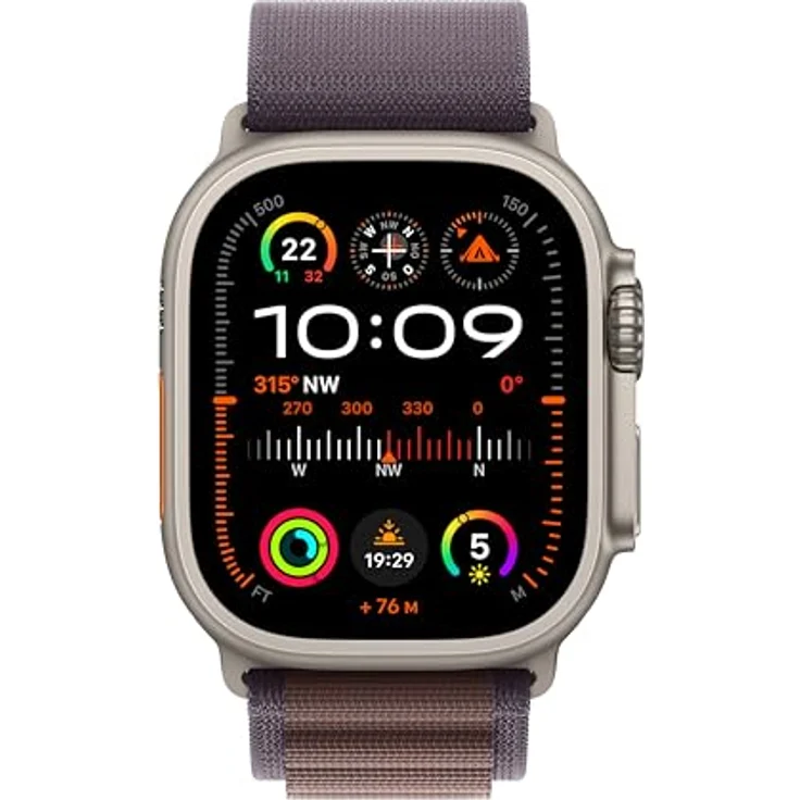 Apple Watch Ultra 2 GPS + Cellular, 49 mm Titangehäuse, Alpine Loop Indigo – L – Bild 2