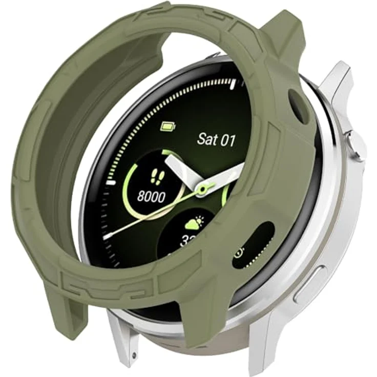 GIOPUEY Hülle für Garmin Venu 4 45mm, Premium TPU Silikon Schutz Case in grün, präzise Passform, stoßfest und kratzsicher – Bild 3