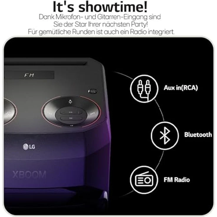 LG XBOOM La Bestia RNC2, Bluetooth Standlautsprecher mit 80W Leistung, Schwarz, Karaoke und LED-Beleuchtung – Bild 7