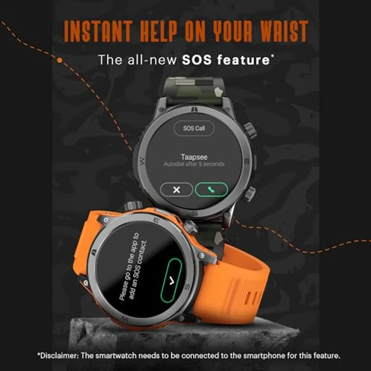 Noise Smartwatch Endeavour (Czarny) (42 mm), Always-On-AMOLED-Display, SoS-Technologie, Rapid Health-Messung, über 100 Sportmodi, bis zu 7 Tage Akkulaufzeit – Bild 4
