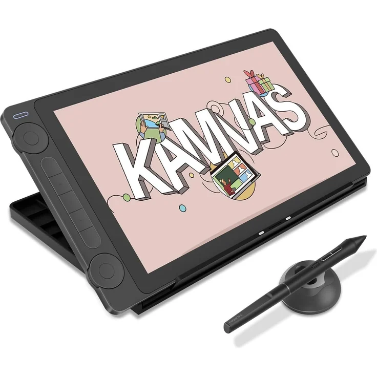 HUION Kamvas 13 (Gen 3) Grafiktablett mit Display, 13,3-Zoll-Zeichenmonitor aus Canvas-Glas, 99% sRGB-Abdeckung, neues PenTech 4.0, 16384 Stiftdruck, Canvas-Glas, Schwarz
