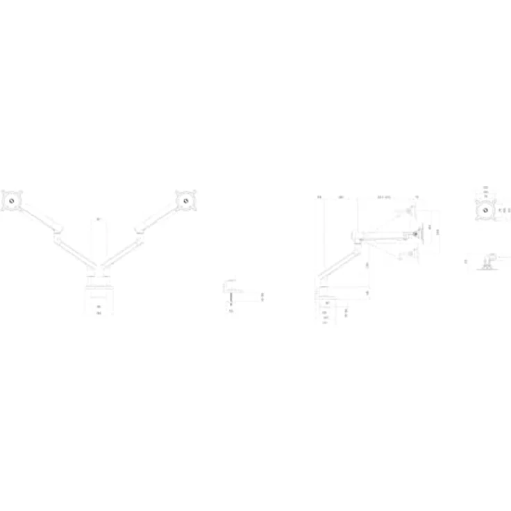 One For All Design Dual Monitor-Tischhalterung für 2 Monitore, 33cm (13") - 81,3cm (32"), Schwarz, ergonomisch höhenverstellbar – Bild 9