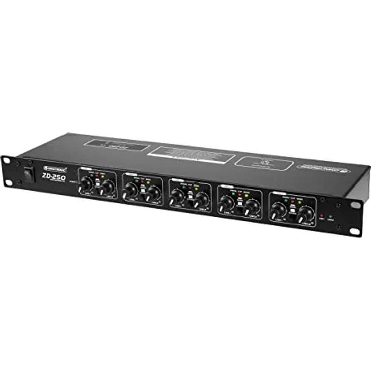 Omnitronic ZD-250B Zonen-Verteiler, Mischpult für Studio- und Livemixer, Schwarz - präzise Signalverteilung, kompakte Bauweise, robuste Konstruktion – Bild 5