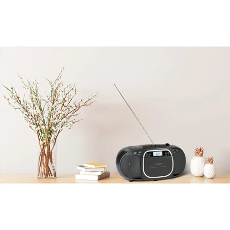 Medion LIFE E66476, Tragbares Radio mit digitalem Tuner für AM und FM, 22 Watt RMS, LCD-Display, Schwarz – Bild 8