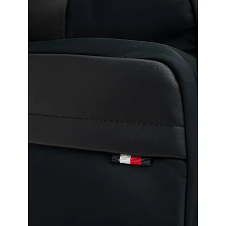 Tommy Hilfiger TH NYLON WORKBAG, Unisex Laptoptasche in Schwarz mit Vordertaschenfach und verstellbarem Schulterriemen – Bild 3