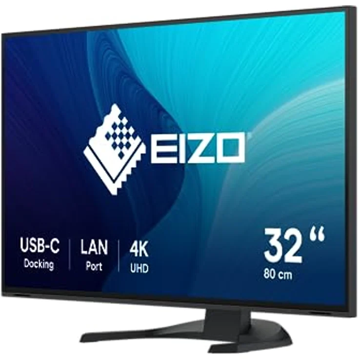 EIZO FlexScan EV3240X-BK 80 cm (31,5 Zoll) Monitor (4K UHD, USB-C (94W PD), DisplayPort, HDMI, USB-Hub, RJ-45 LAN, KVM Switch, EcoView) - schwarz – Bild 3
