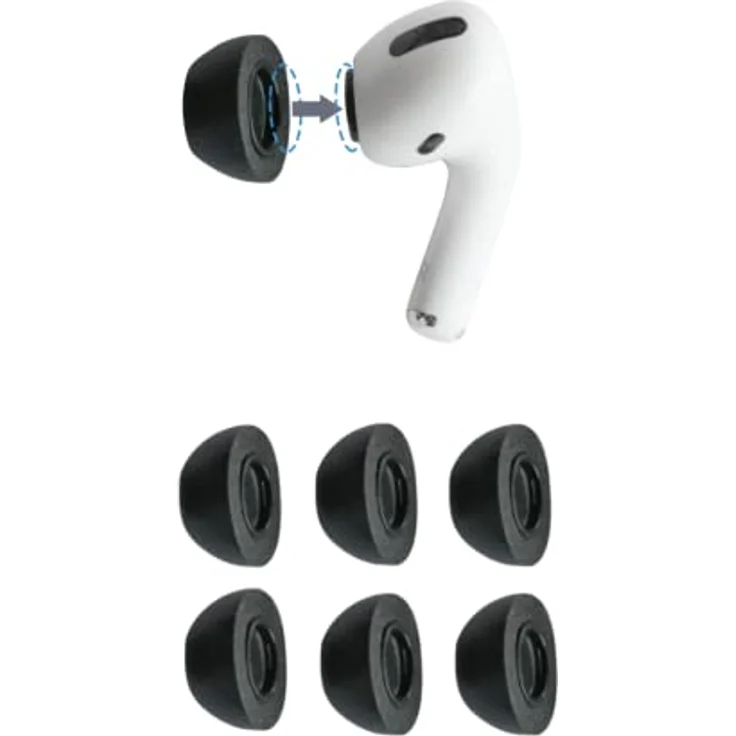 Comply Premium Schaumstoff-Ohrpassstücke, kompatibel mit AirPods Pro, Version 2.0, kleine Größe, 3 Paar, 44-50220-21, schwarz - Preisvergleich – Bild 1