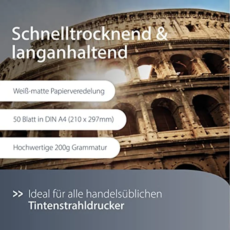 MediaRange DIN A4 Fotopapier für Tintenstrahldrucker, beidseitig matt, 200g, 50 Blatt - Preisvergleich – Bild 4