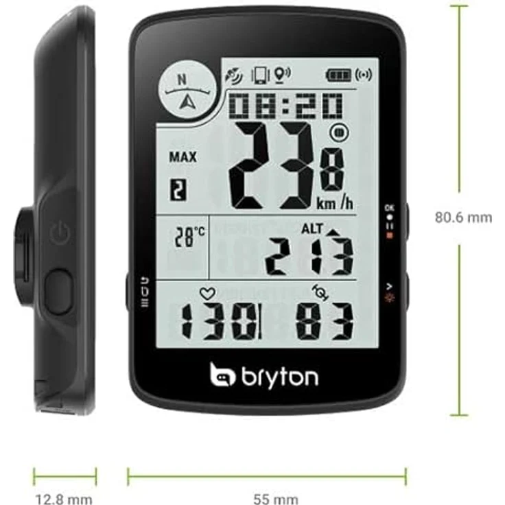 Bryton Rider 17, Fahrradcomputer mit 7,6 cm Display und 25 Stunden Akkulaufzeit – Bild 3