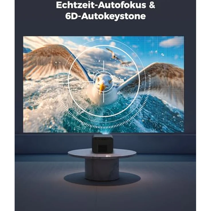 Ultimea Projektor Poseidon E100 DLP, Full HD Beamer mit 1800 lm Helligkeit, 1.2:1 Projektionsverhältnis, Schwarz – Bild 6