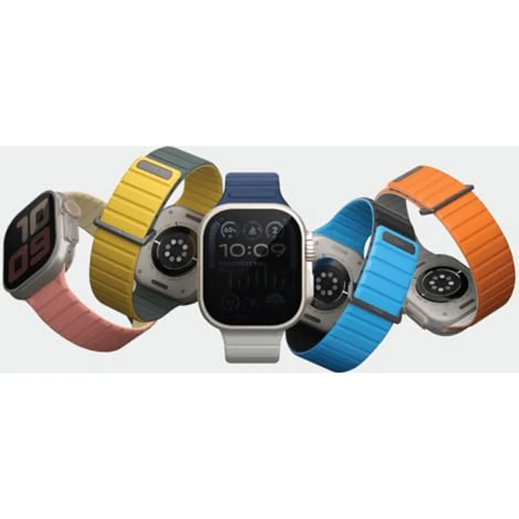 Uniq Revix Evo, Reversibles Uhrenarmband aus Edelstahl und Silikon für Apple Watch Series 1-9/SE/Ultra, 42/44/45/49mm, orange – Bild 4