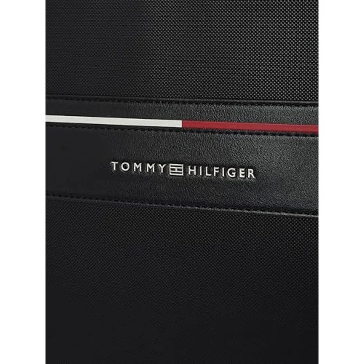 Tommy Hilfiger Laptoptasche TH FOUNDATION COMPUTER BAG, Unisex Geschäftstasche, Umhängetasche, Henkeltasche, schwarz mit farbigen Details – Bild 3