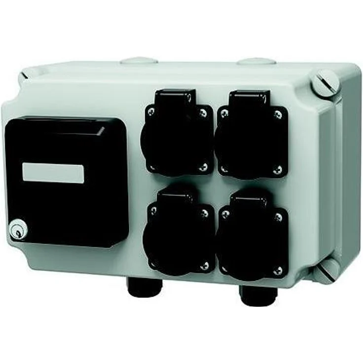 Mennekes Steckdosen-Kombination 25748, 4 SCHUKO-Steckdosen 16A, IP44, grau