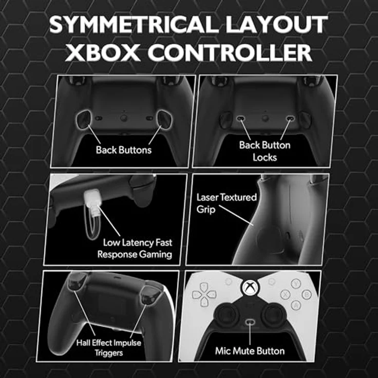 Hyperkin Competitor Wired Controller für Xbox Series X|S, Xbox One, PC – Ergonomisches Design, Hall-Effekt-Joysticks, Impuls-Trigger, präzises Steuerkreuz, Rückseitentasten, weiß – Bild 2
