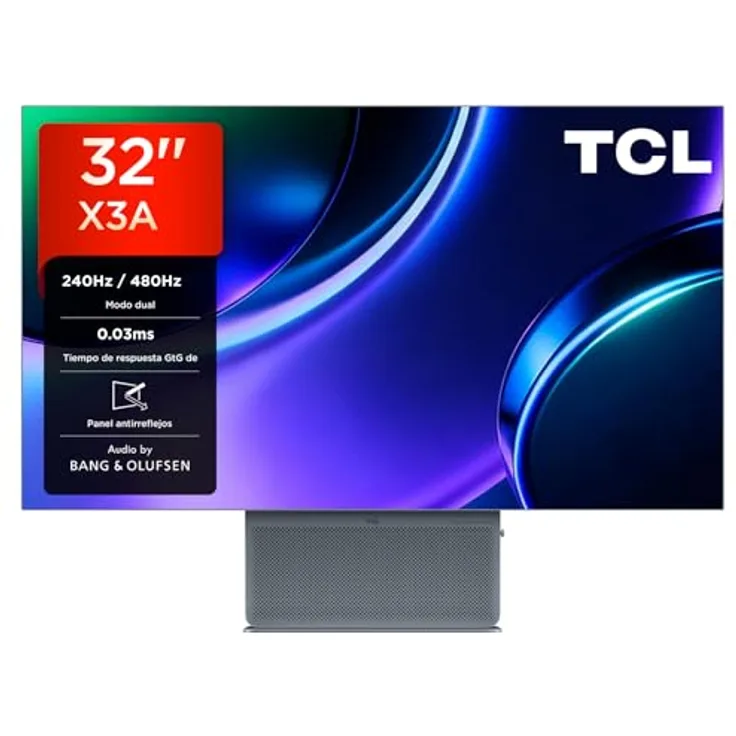 TCL 32X3A 32 Zoll OLED Monitor, 4K UHD, 240 Hz (480 Hz FHD), 1.300 Nits, AMD FreeSync Premium, Stargate-Design, entspiegeltes Display