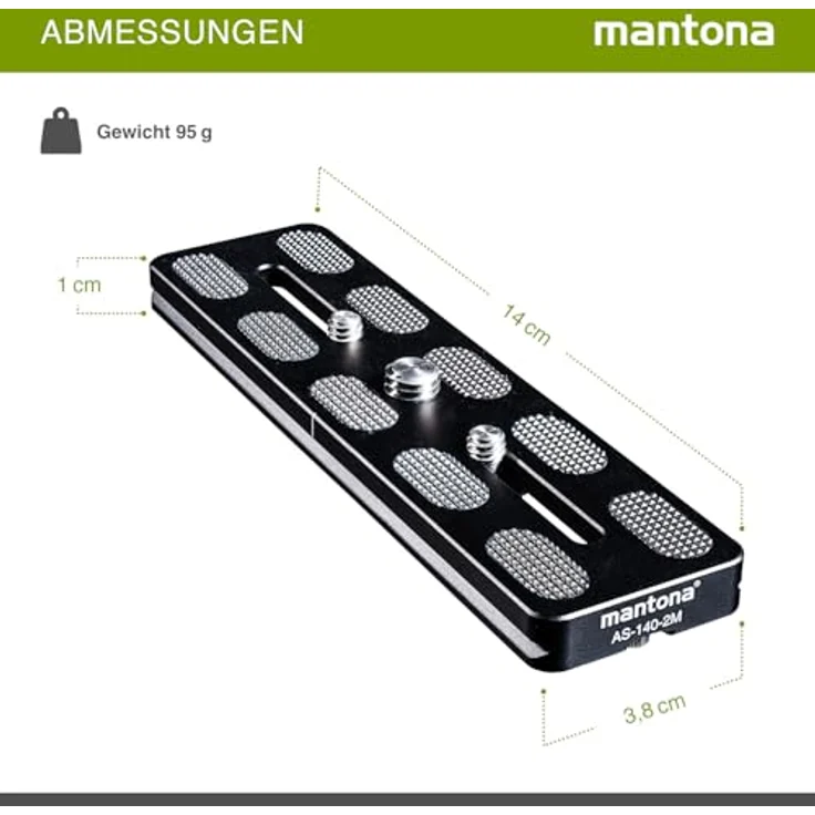 Mantona Schnellwechselplatte Arca Swiss, 140 mm schwarz – Bild 4