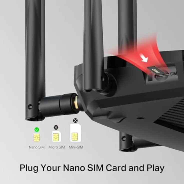 Mercusys MB235-4G, WLAN Router mit 4 Ethernet-Anschlüssen, LTE-SIM-Slot und Sicherheitsfunktionen, Schwarz – Bild 5