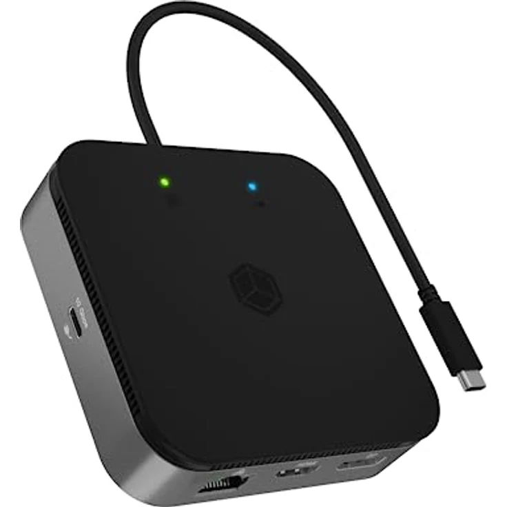 ICY BOX USB4 Docking Station (7-in-1) für 2 Monitore (1x HDMI & 1x DP), 4K 120Hz / 8K 30Hz, 3X USB 3.2 Gen 2 (10 Gbit/s), 60W Power Delivery, Gigabit Ethernet, Audio, IB-DK408-C41 – Bild 1