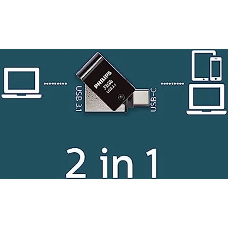 Philips 2 in 1 Black 32 GB OTG USB C + USB 3.1 – Bild 5