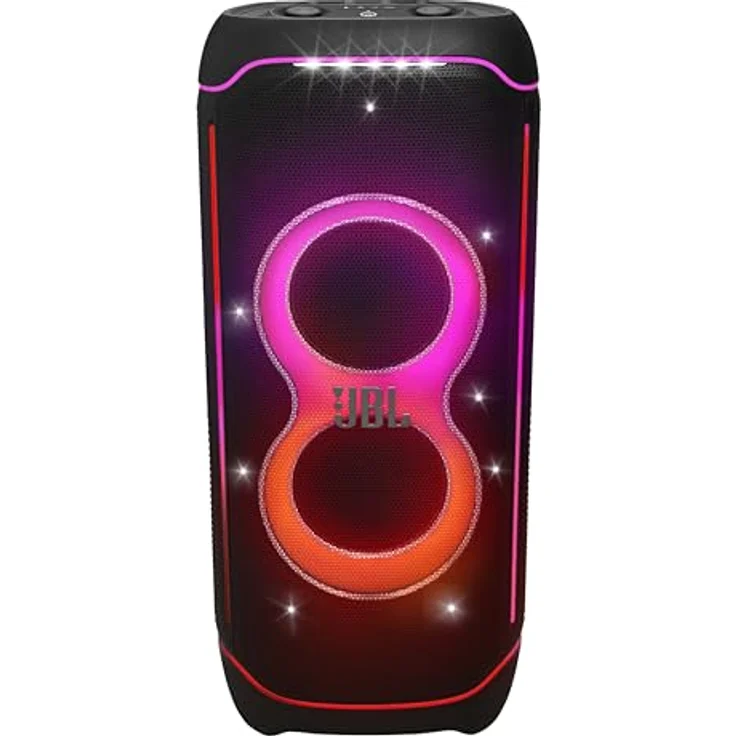JBL PartyBox Ultimate – Kraftvoller Lautsprecher mit Bluetooth und WiFi Pro Sound mit Lichteffekten – Wasserfest und mit Rädern zum einfachen Transport – Schwarz – Bild 2
